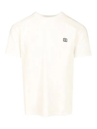 Valentino Garavani Cotton T-shirt With Vlogo Patch In White