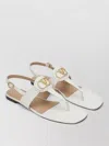 Valentino Vlogo Signature Thong Sandals Flat Sole In White
