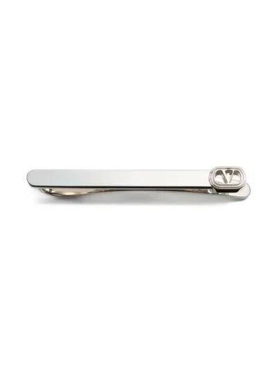 Valentino Garavani Vlogo Signature Tie Clip In Silver