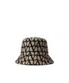 Valentino Vlogo Signature Toile Iconographe Bucket Hat In Black