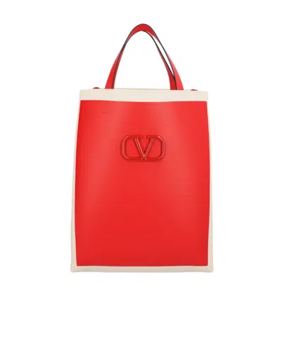 Valentino Garavani Vlogo Signature Tote Bag In Red