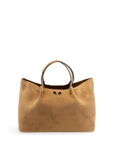 Valentino Garavani `vlogo Signature` Tote In Beige