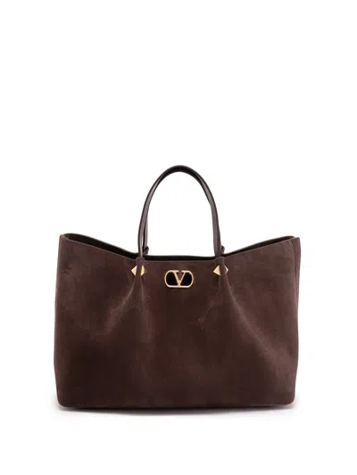 Valentino Garavani `vlogo Signature` Tote In Brown