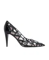 Valentino Toile Iconographe Pump In Polymer And Patent Material 90mm In Black