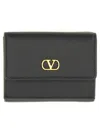 Valentino Garavani Vlogo Leather Wallet In Black