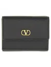 Valentino Vlogo Signature Trifold Wallet In Black