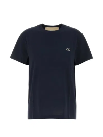 Valentino Vlogo Signature Short-sleeve T-shirt In Blue