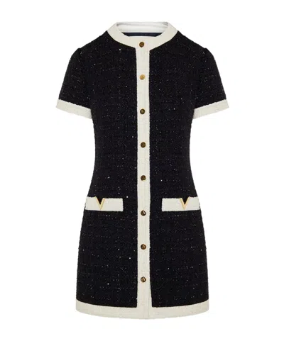 VALENTINO VALENTINO	SEQUIN EMBELLISHED TWEED MINI DRESS