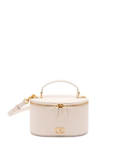Valentino Garavani `vlogo Signature` Vanity Case In Sand