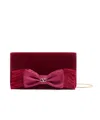 Valentino Garavani Vlogo Signature Mini Velvet Shoulder Bag Woman Maroon Uni In Red