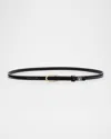 Valentino Vlogo Signature Vernice Rhinestone Thin Leather Belt In Black