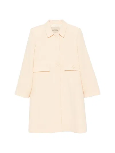 Valentino Vlogo Signature Virgin Wool Coat In Neutral