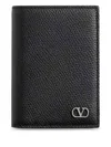 Valentino Leather Vlogo Signature Card Holder In Black