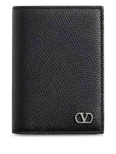Valentino Garavani Leather Vlogo Signature Card Holder In Black