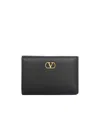 Valentino Zip-fastening Logo-plaque Wallet In Black