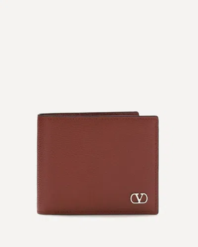 Valentino Garavani Vlogo Signature Billfold Wallet In Brown