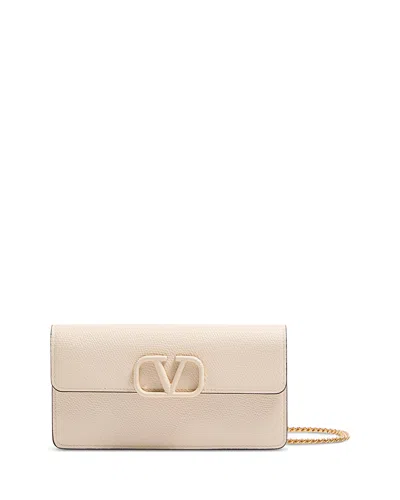 Valentino Garavani Vlogo Signature Wallet On A Chain In White