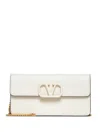Valentino Vlogo Signature Leather Wallet On Chain In White
