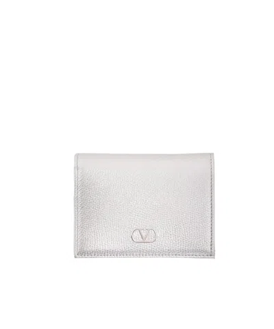 Valentino Garavani Vlogo Signature Wallet In Silver