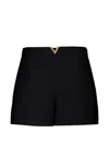 Valentino Vlogo Signature Wool And Silk Shorts In Black
