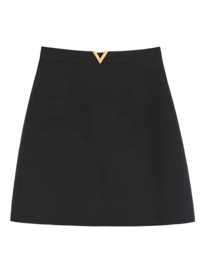 VALENTINO VALENTINO VLOGO SIGNATURE WOOL AND SILK SKIRT