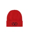 Valentino Vlogo Signature Wool Beanie In Red