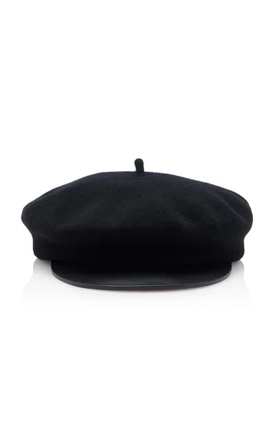 Valentino Garavani Vlogo Signature Wool Beret In Black