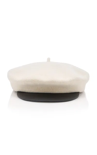 Valentino Garavani Vlogo Signature Wool Beret In White
