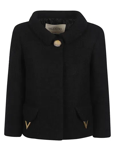 Valentino Vlogo Signature Wool Jacket In Black