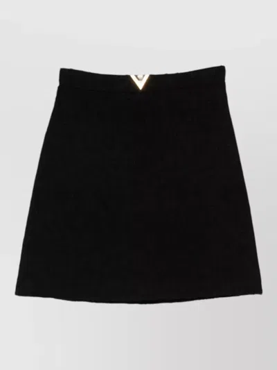 Valentino Vlogo Signature Wool Mini Skirt In Black
