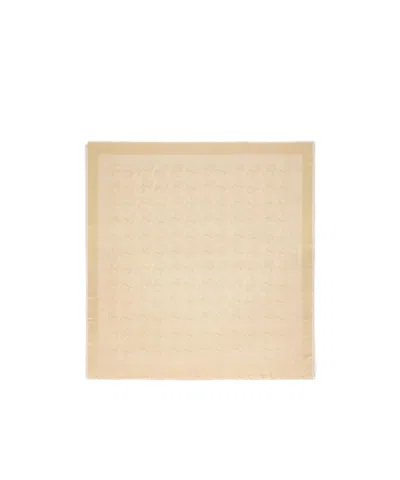 Valentino Vlogo Signature Wool Scarf In Beige/gold