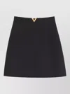Valentino Garavani Vlogo Signature Wool And Silk Skirt In Black
