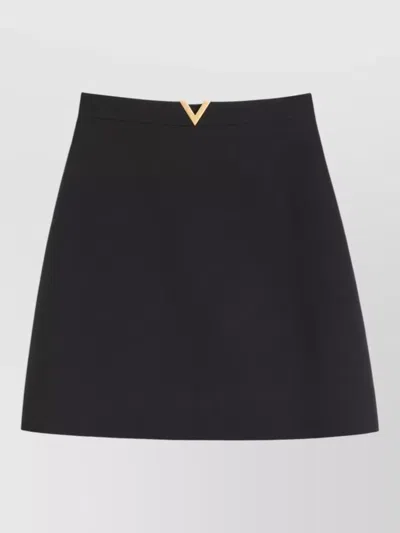 Valentino Vlogo Signature Wool Silk A-line Skirt