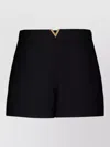 Valentino Vlogo Signature Wool And Silk Shorts In Black