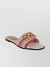 Valentino Vlogo Signature Slide Sandal With Crochet Embroidery
