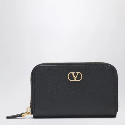 Valentino Garavani Vlogo Signature Zip Wallet Black