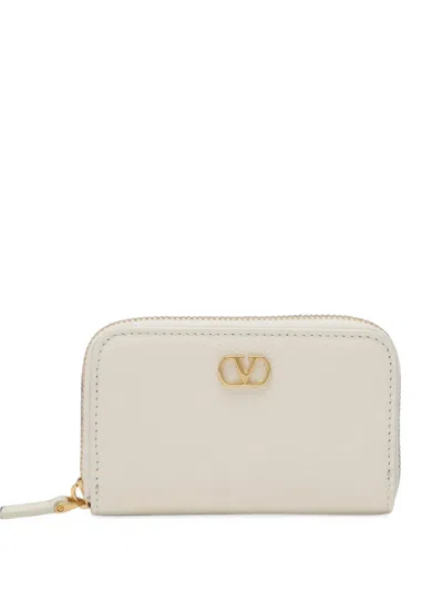 Valentino Garavani Vlogo Signature Zip-around Wallet In Neutral