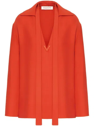Valentino Silk Blouse In Orange