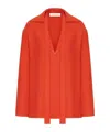 Valentino Vlogo Silk Blouse In Red