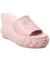 Valentino Vlogo Silk Torchon 100 Leather Wedge Sandal In Pink