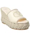 Valentino Vlogo Silk Torchon 100 Leather Wedge Sandal In White