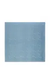 Valentino Garavani Vlogo Signature Jacquard Shawl In Silk And Wool 140x140 Cm Woman Azure Uni In Blue