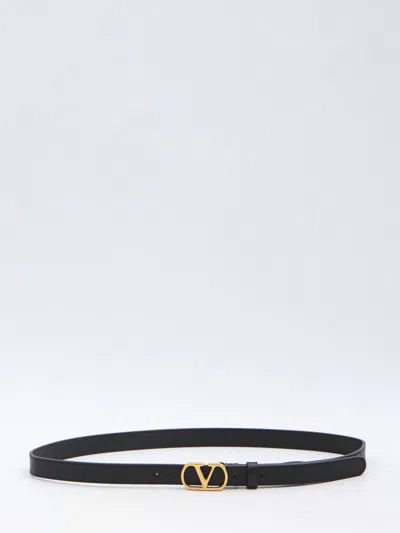Valentino Garavani Vlogo Singature Belt In Black