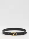 Valentino Garavani Vlogo Signature Belt In Shiny Calfskin 30 Mm Woman Black 100 In Black