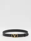Valentino Garavani Vlogo Signature Belt In Shiny Calfskin 30 Mm Woman Black 100 In Black