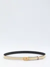 Valentino Garavani Vlogo Signature Belt In Shiny Calfskin 30 Mm Woman Ivory 095 In White