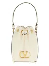 Valentino Mini Vlogo Signature Bucket Bag With Top Handle In Ivory