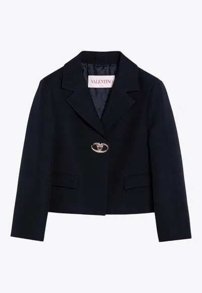 VALENTINO VLOGO SINGLE-BREASTED WOOL BLAZER
