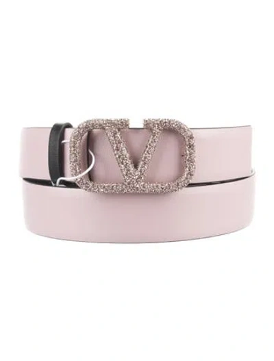 Pre-owned Valentino Garavani Vlogo Skinny Waist Belt W/ Tags In Purple