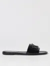 Valentino Black Vlogo Cut-out Calfskin Slide Sandals